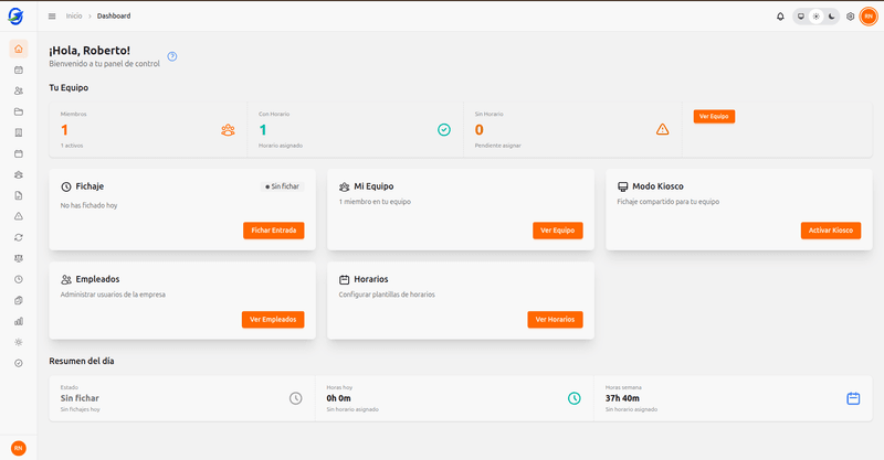 Panel de control de EntryGo
